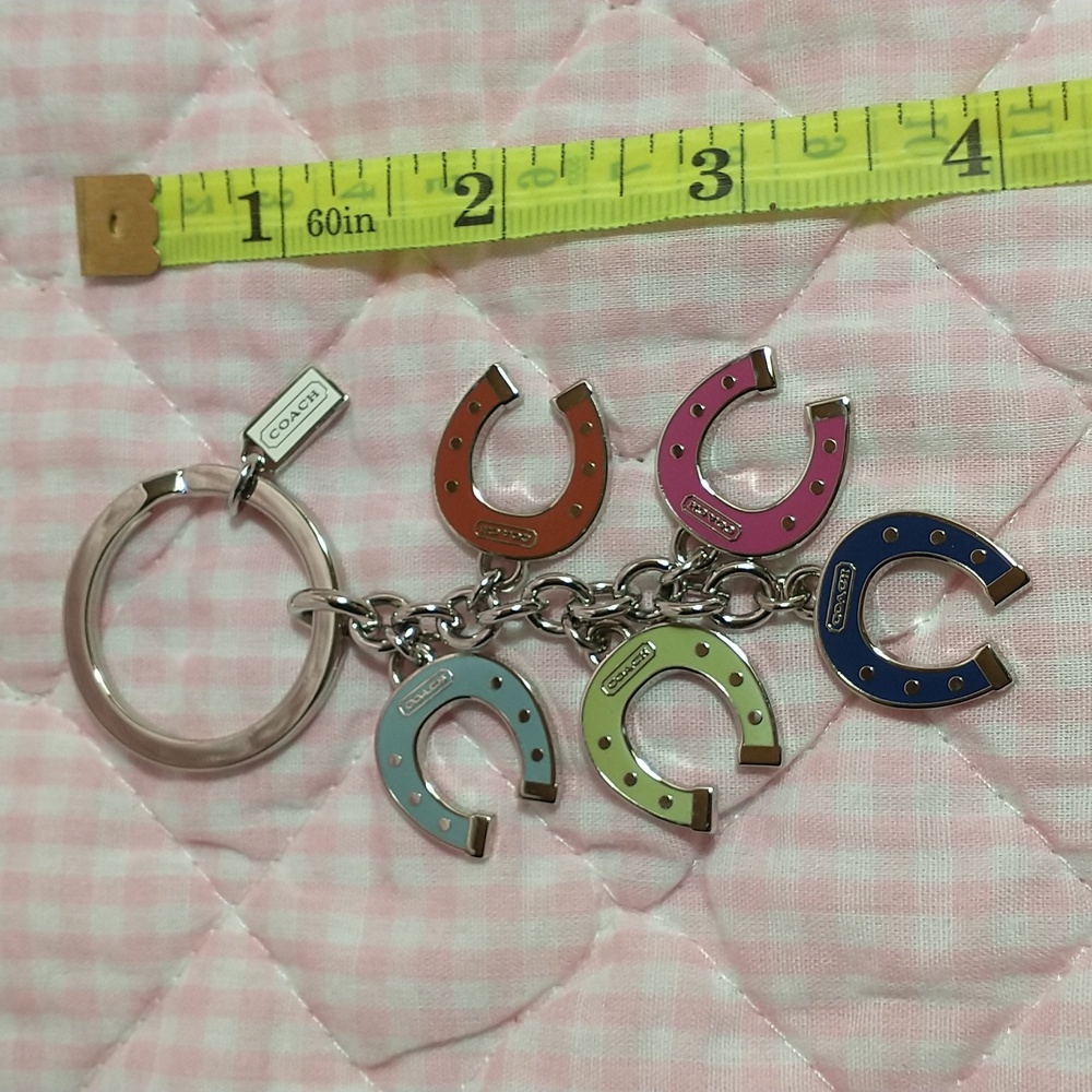 Coach Multicolored Horseshoe Charm Keychain / Bag Charm - Picture 3 of 3